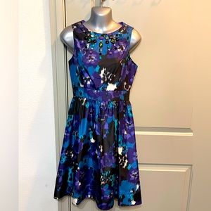 Eliza J - Purple silk with gemstone pockets dress